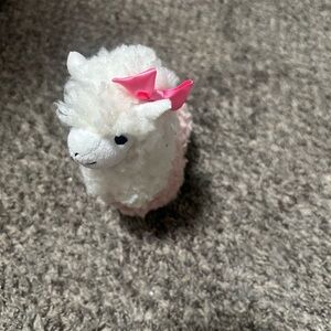 Ty Plush Alpaca Toy in White and Pink